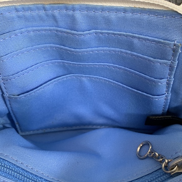 Coach Wristlet Wallet Womens Small Blue White Coated Canvas Signature Clutch - Picture 13 of 15